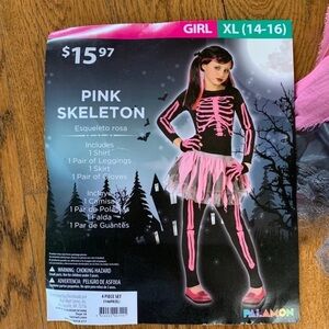 Pink Skeleton 3 Piece Halloween‎ Costume